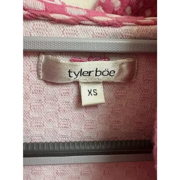 Tyler Boe Women’s Dress XS Pink White Checkered Ruffle Collar Sleeveless - Picture 3 of 5